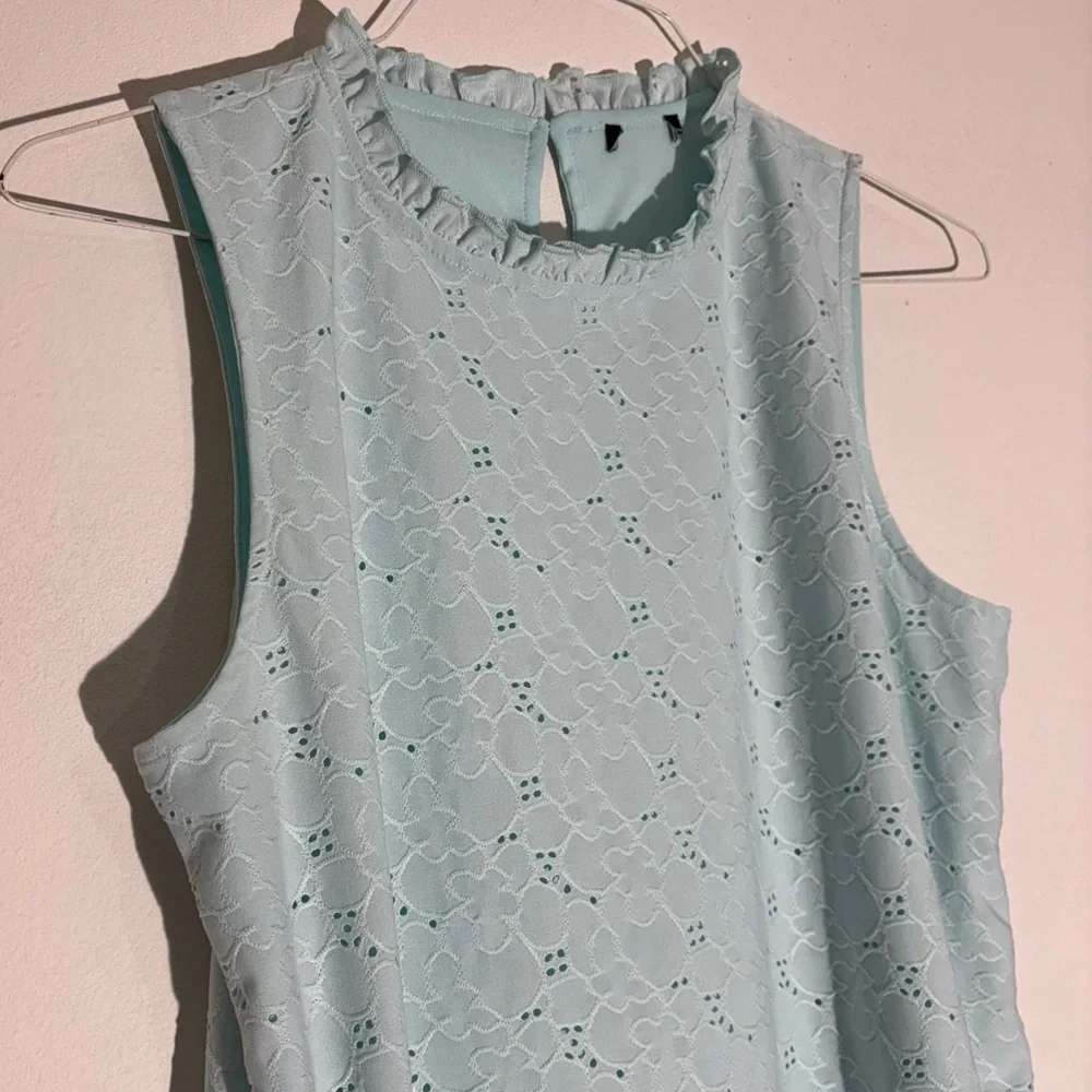 Women’s Sleeveless Stretchy Lace Top - Mint SZ M